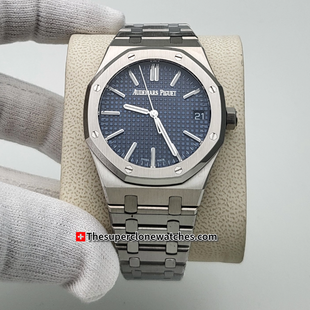 Audemars Piguet Royal Oak White Gold Blue Dial Exact 1 1 Super Clone 4 Thesuperclonewatches