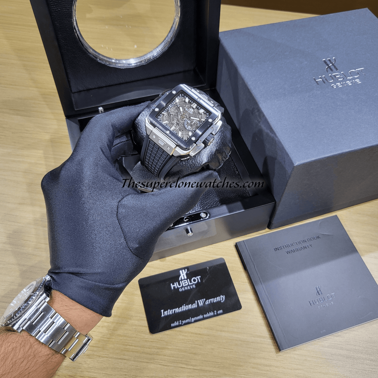 Hublot Square Bang Unico Titanium Ceramic 42mm Exact 1:1 Super Clone HUB1280 Swiss Movement Replica Watch