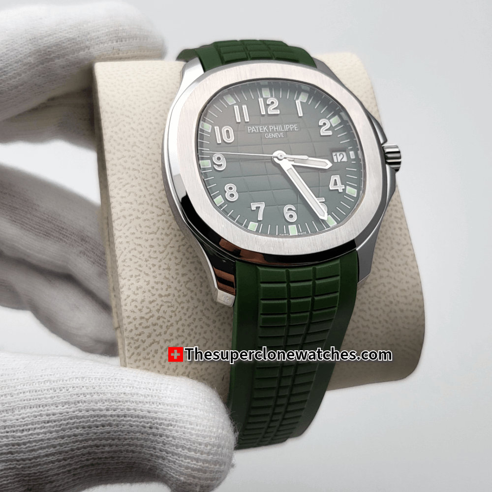 Patek Philippe Aquanaut White Gold 5168G-010 Khaki Green Dial Exact 1:1 Super Clone 26-330 S C Swiss Movement Replica Watch