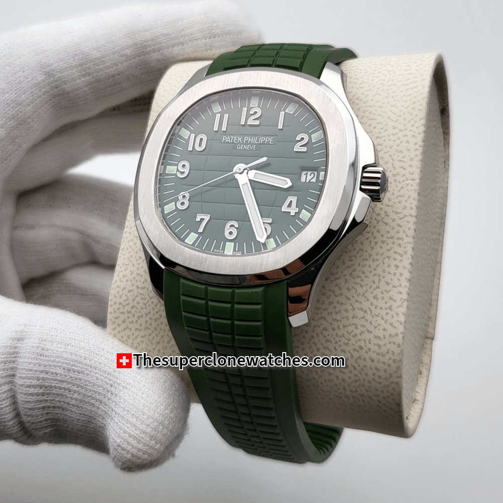 Patek Philippe Aquanaut White Gold 5168G-010 Khaki Green Dial Exact 1:1 Super Clone 26-330 S C Swiss Movement Replica Watch