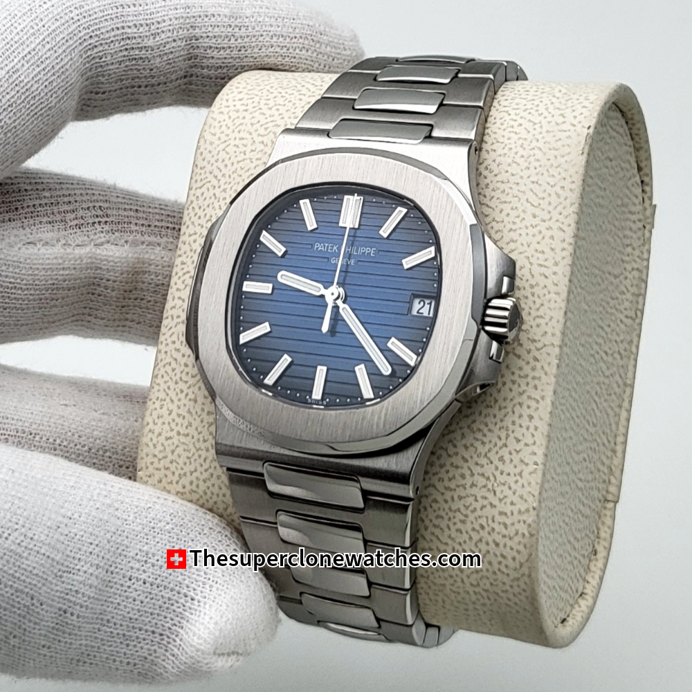Patek Philippe Nautilus White Gold 5811/1G-001 Sunburst Blue Dial Exact 1:1 Super Clone 26-330 S C Swiss Movement Replica Watch