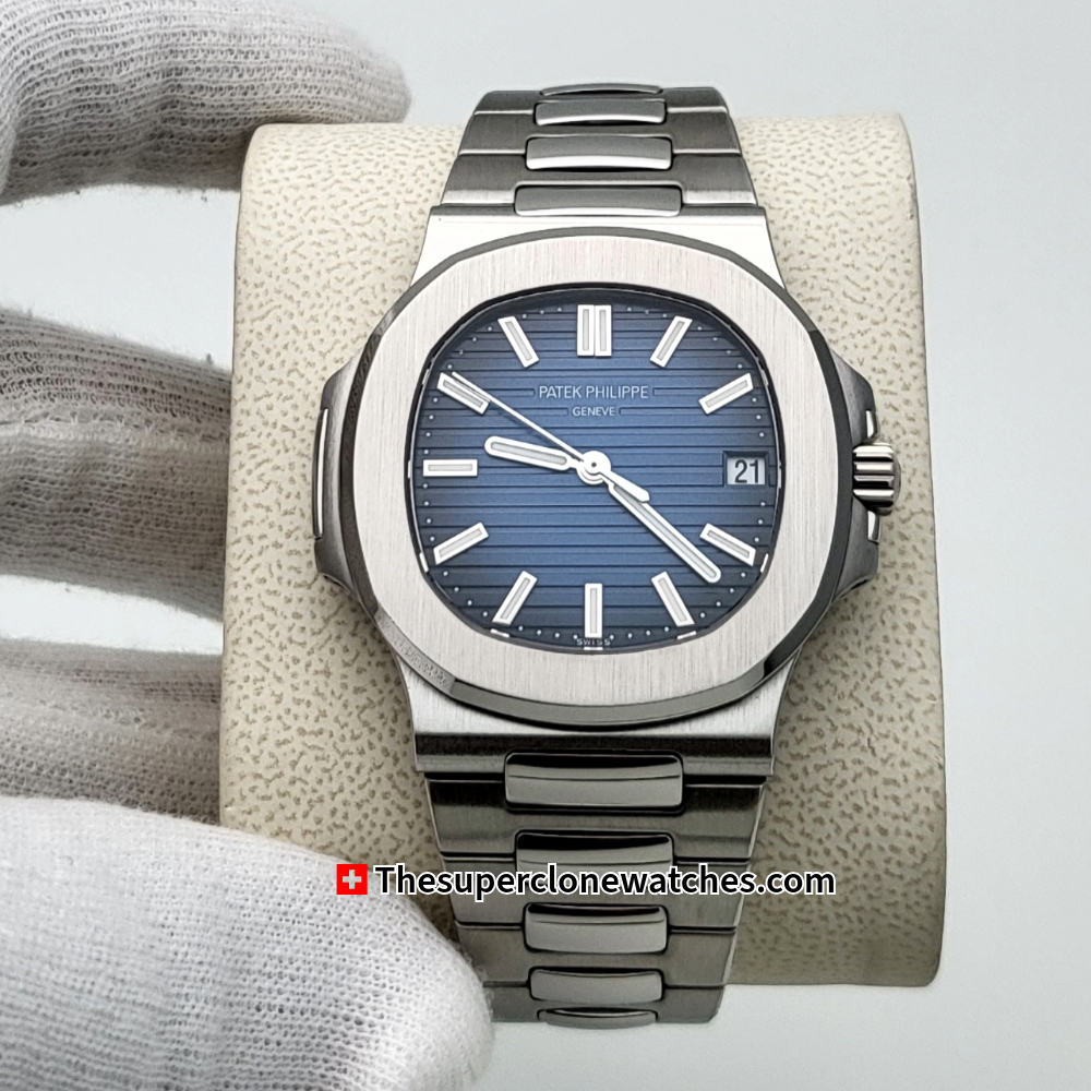 Patek Philippe Nautilus White Gold 5811/1G-001 Sunburst Blue Dial Exact 1:1 Super Clone 26-330 S C Swiss Movement Replica Watch