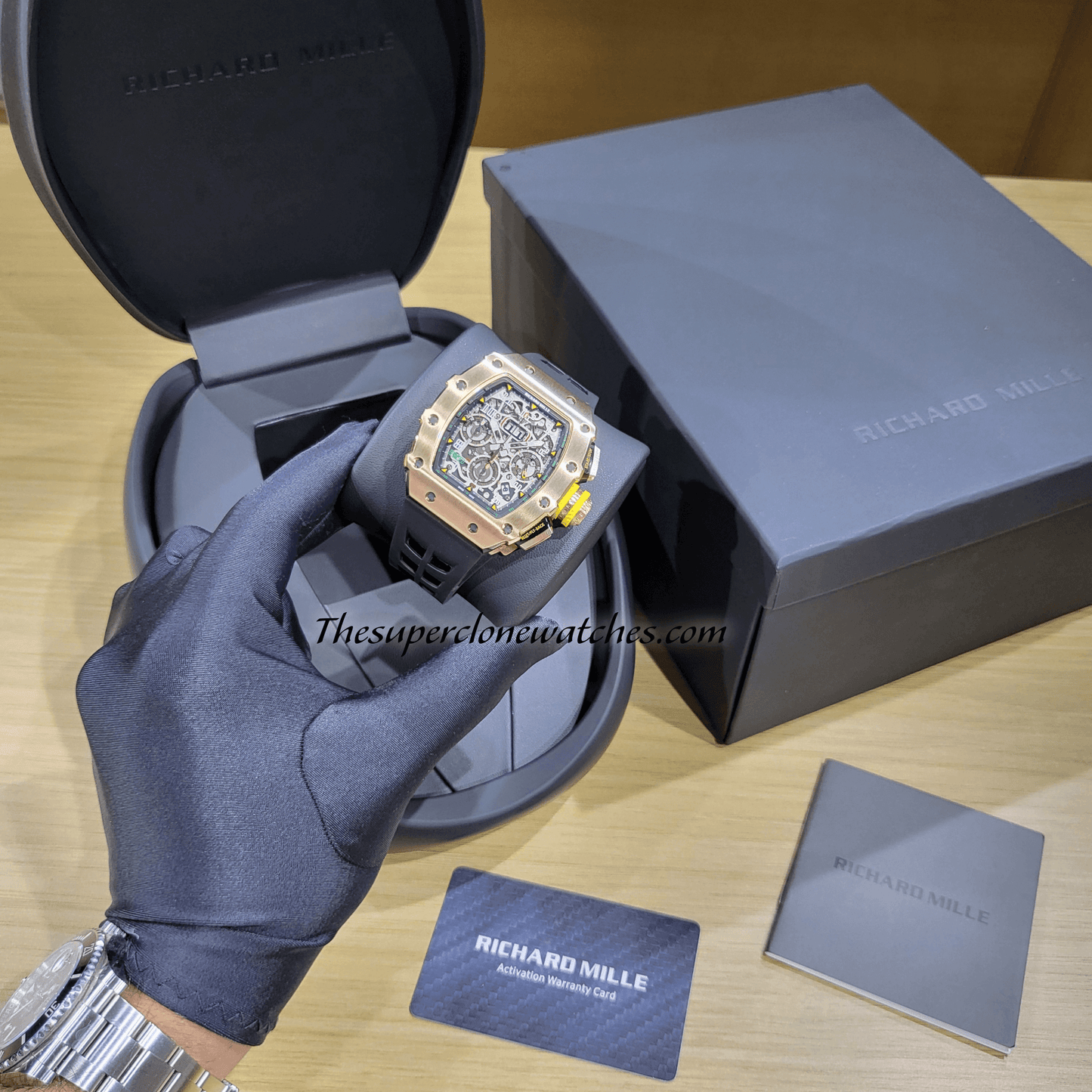 Richard Mille RM 011 Rose Gold Flyback Chronograph Exact 1:1 Super Clone RM 11-03 Swiss Movement Replica Watch