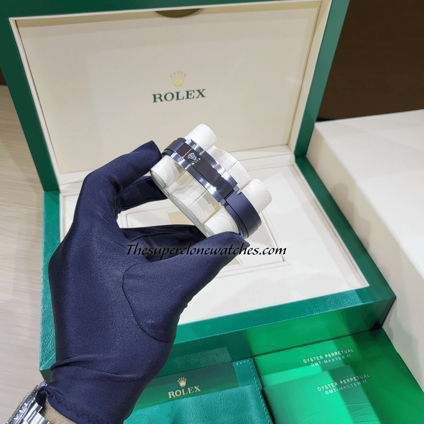 Rolex Cosmograph Daytona 18kt White Gold Oysterflex Steel Dial Exact 1:1 Super Clone 4131 Swiss Movement Replica Watch Ref-126519LN