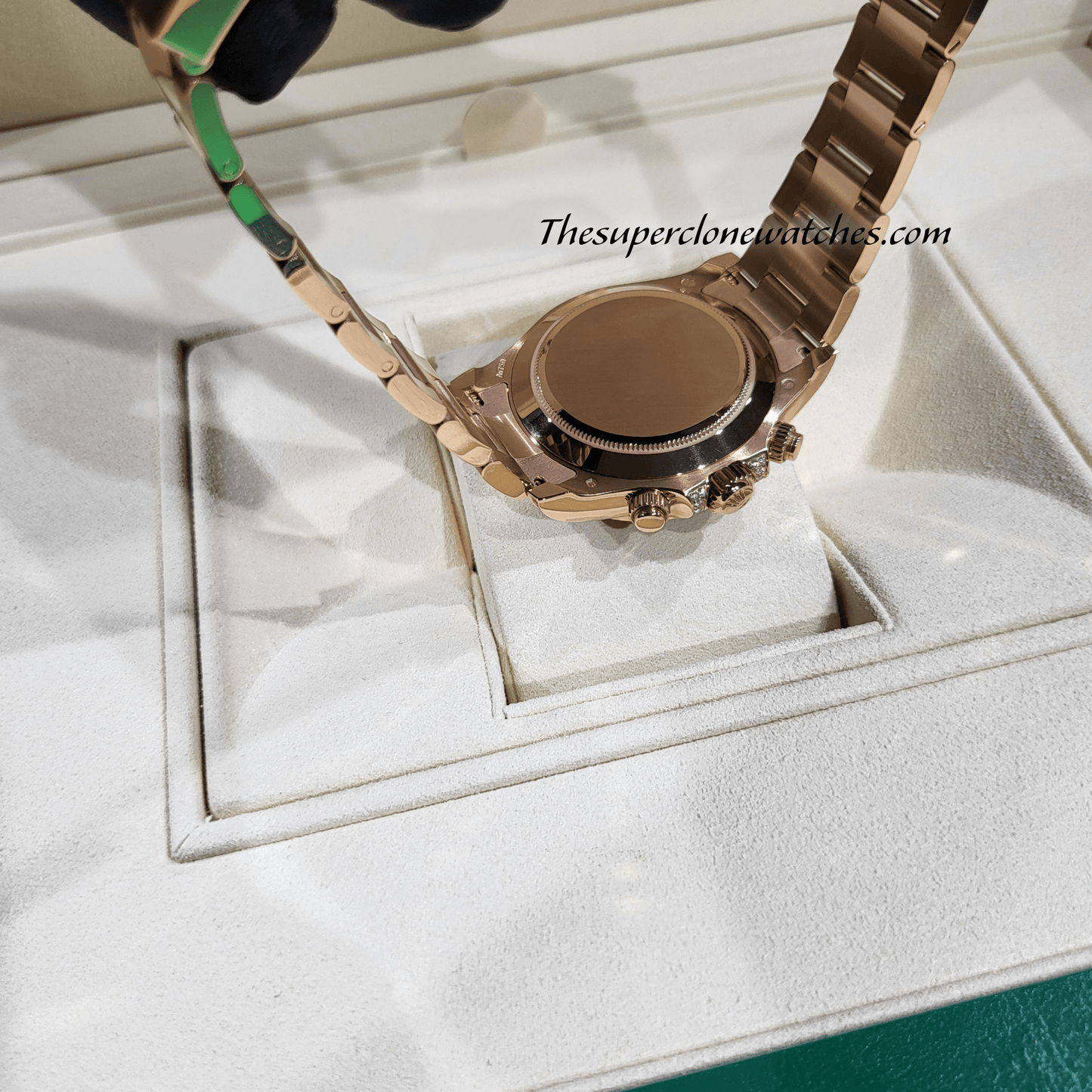 Rolex Cosmograph Daytona Rainbow Everose Gold Black Dial Exact 1:1 Super Clone 4130 Swiss Movement Replica Watch Ref-116595RBOW