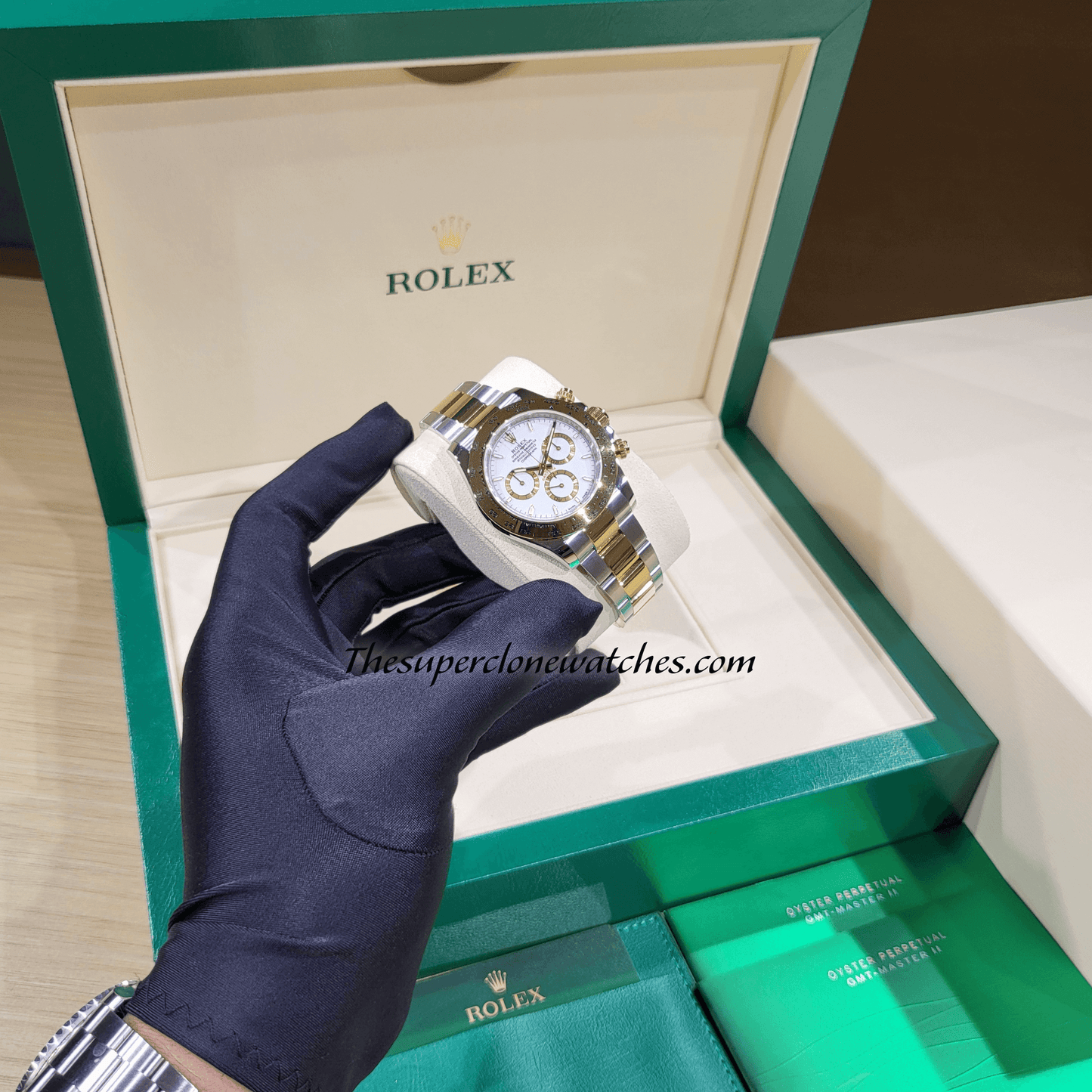 Rolex Cosmograph Daytona Yellow Rolesor White Dial Exact 1:1 Super Clone 4131 Swiss Movement Replica Watch Ref-126503