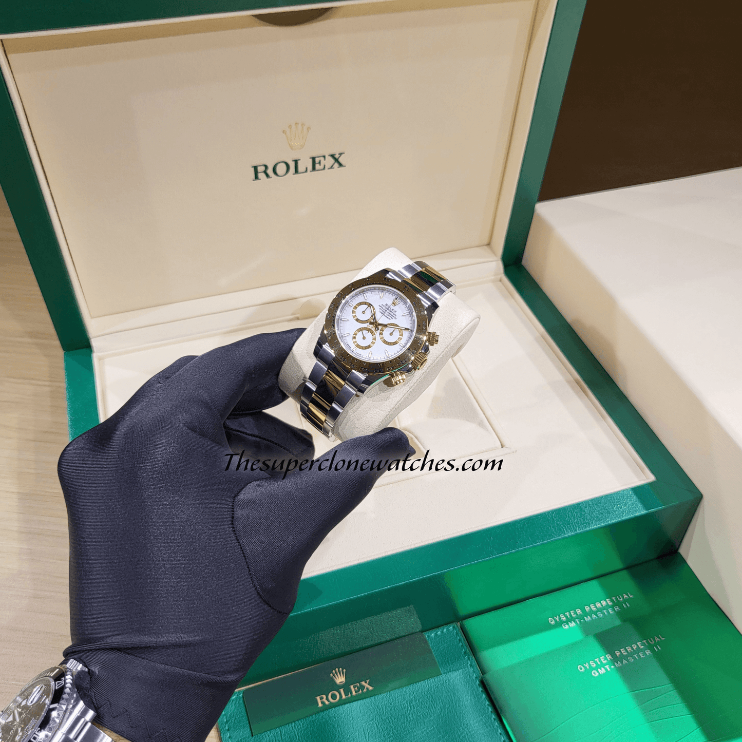 Rolex Cosmograph Daytona Yellow Rolesor White Dial Exact 1:1 Super Clone 4131 Swiss Movement Replica Watch Ref-126503