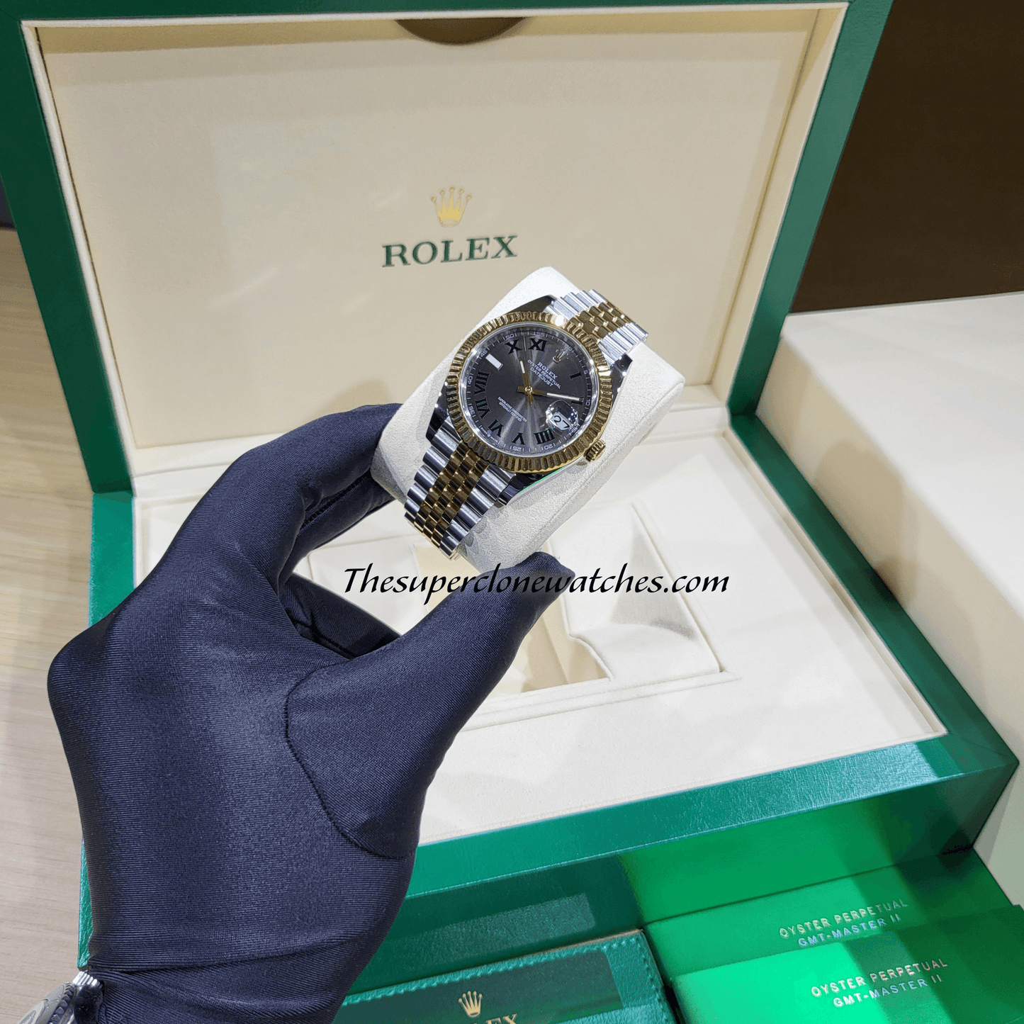 Rolex Datejust Oystersteel and Yellow Gold Slate Dial Exact 1:1 Super Clone 3235 Swiss Movement Replica Watch Ref-126333