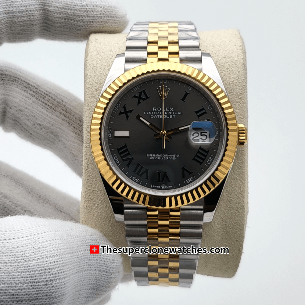 Rolex Datejust Oystersteel and Yellow Gold Slate Dial Exact 1:1 Super Clone 3235 Swiss Movement Replica Watch Ref-126333