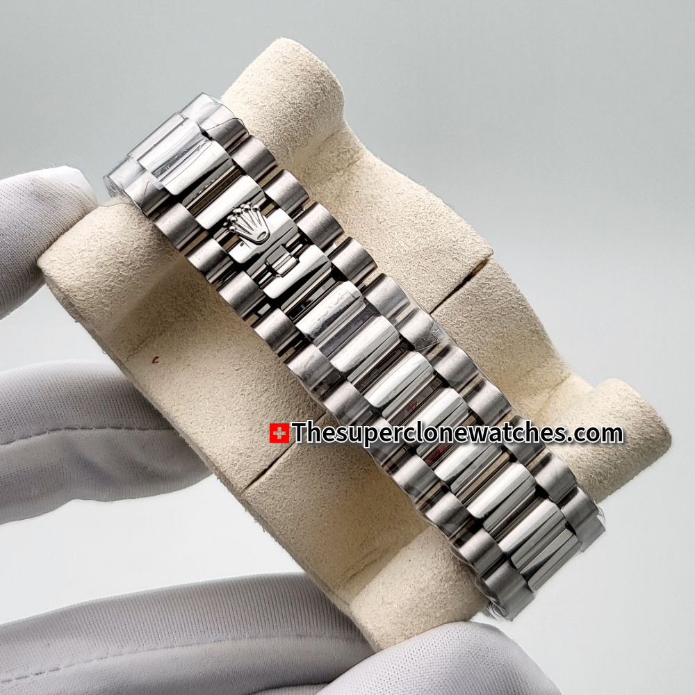 Rolex Day-Date Oyster White Gold Slate Dial Exact 1:1 Super Clone 3255 Swiss Movement Replica Watch Ref-228239