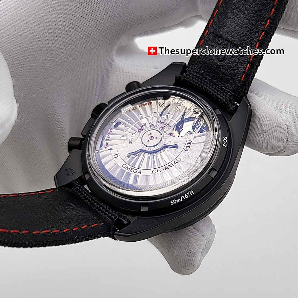 Omega Speedmaster Dark Side Of the Moon 44.25mm Black Ceramic On Coated Nylon Fabric Strap Exact 1:1 Top Quality Super Clone 9300 Swiss Movement Replica Watch