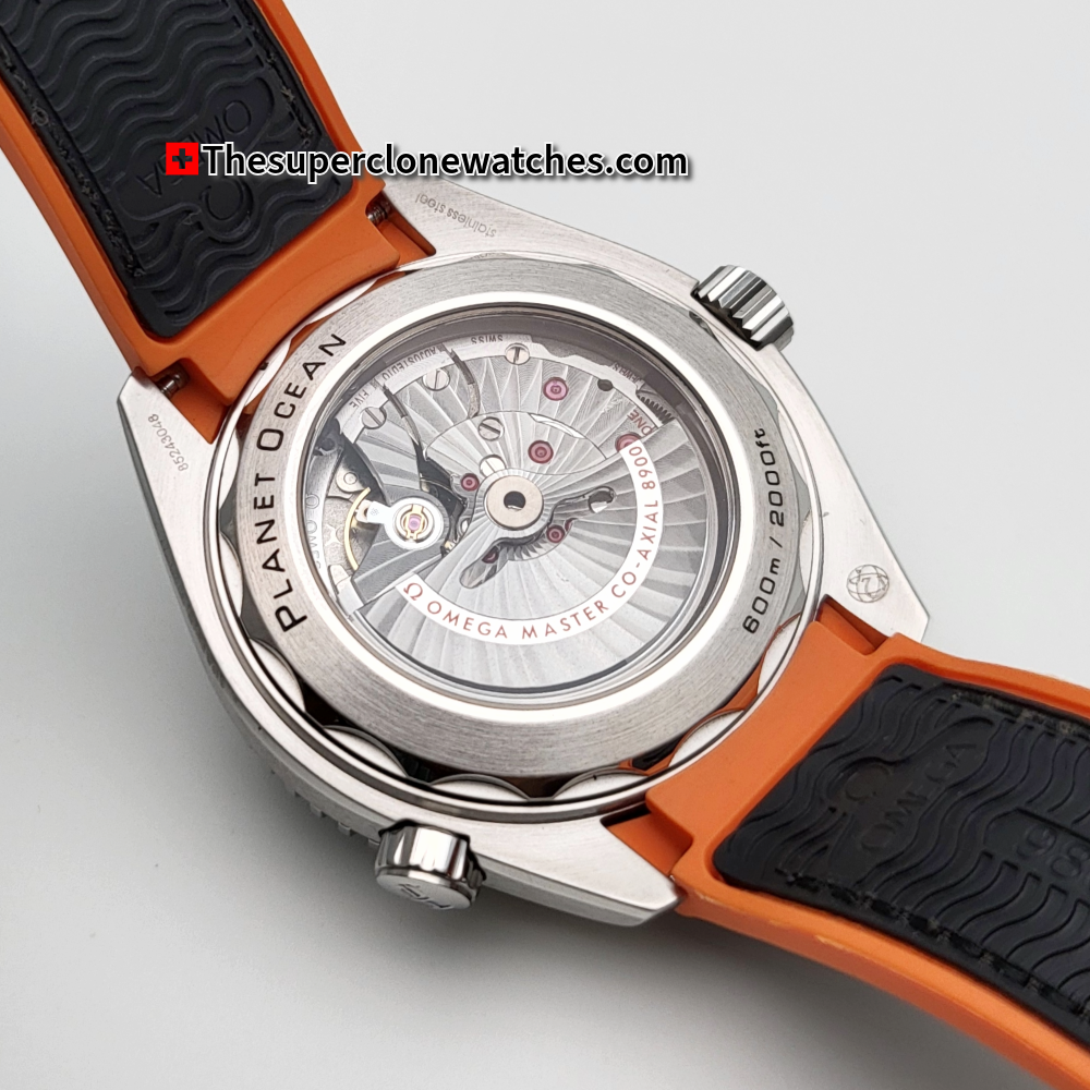 Omega Seamaster Planet Ocean 600M Steel On Rubber Strap Black Dial Exact 1:1 Super Clone 8900 Swiss Movement Replica Watch