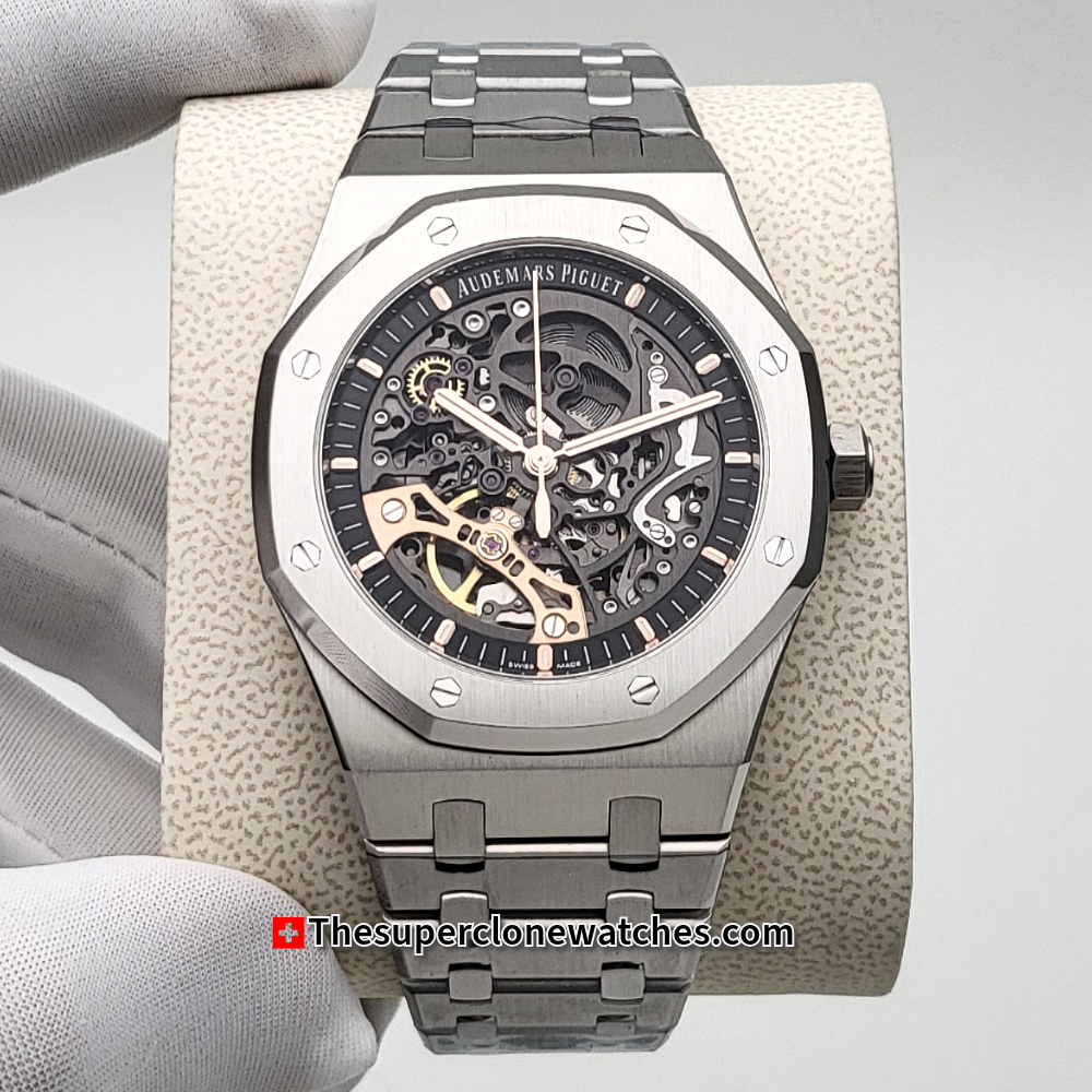 Audemars Piguet Royal Oak Double Balance Wheel Openworked Stainless Steel Exact 1:1 Super Clone 3132 Swiss Movement Replica Watch