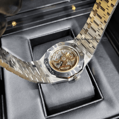 Audemars Piguet Royal Oak Jumbo Extra-Thin Platinum Smoked Green Dial Exact 1:1 Super Clone 2121 Swiss Movement Replica Watch