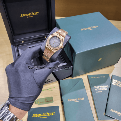 Audemars Piguet Royal Oak Jumbo Extra-Thin Smoked Grey Dial Exact 1:1 Super Clone 7121 Swiss Movement Replica Watch