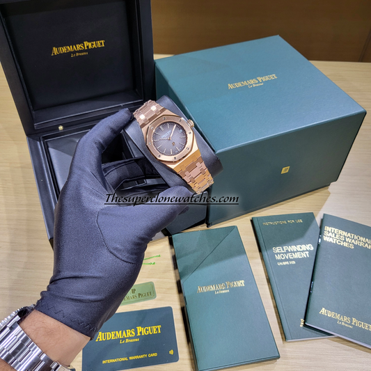 Audemars Piguet Royal Oak Jumbo Extra-Thin Smoked Grey Dial Exact 1:1 Super Clone 7121 Swiss Movement Replica Watch