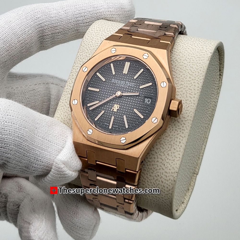 Audemars Piguet Royal Oak Jumbo Extra-Thin Smoked Grey Dial Exact 1:1 Super Clone 7121 Swiss Movement Replica Watch