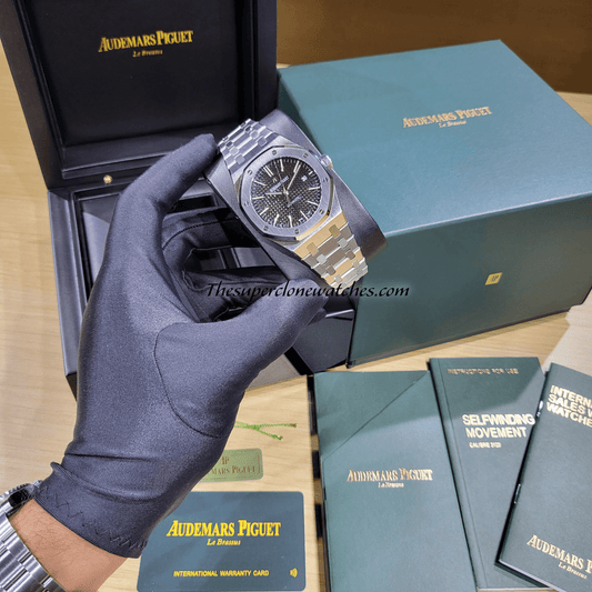 Audemars Piguet Royal Oak Stainless Steel Black Dial Exact 1:1 Super Clone 3120 Swiss Movement Replica Watch