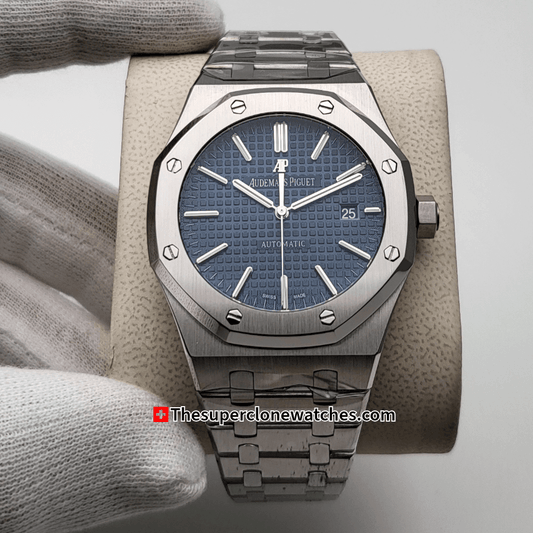 Audemars Piguet Royal Oak Stainless Steel Blue Dial Exact 1:1 Super Clone 3120 Swiss Movement Replica Watch