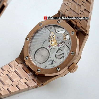 Audemars Piguet Royal Oak Tourbillon Pink Gold Blue Sunray Dial Exact 1:1 Super Clone 2924 Swiss Movement Replica Watch