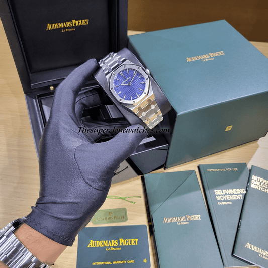 Audemars Piguet Royal Oak White Gold Blue Dial Exact 1:1 Super Clone 4302 Swiss Movement Replica Watch