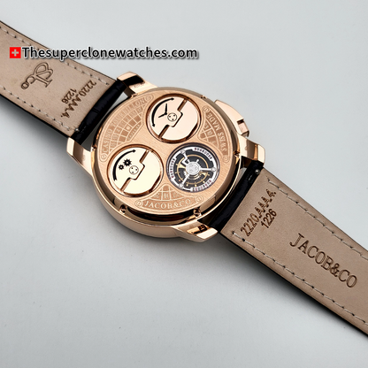 Jacob & Co Casino Tourbillon 18kt Rose Gold 44mm Exact 1:1 Super Clone JCAM51 Swiss Movement Replica Watch