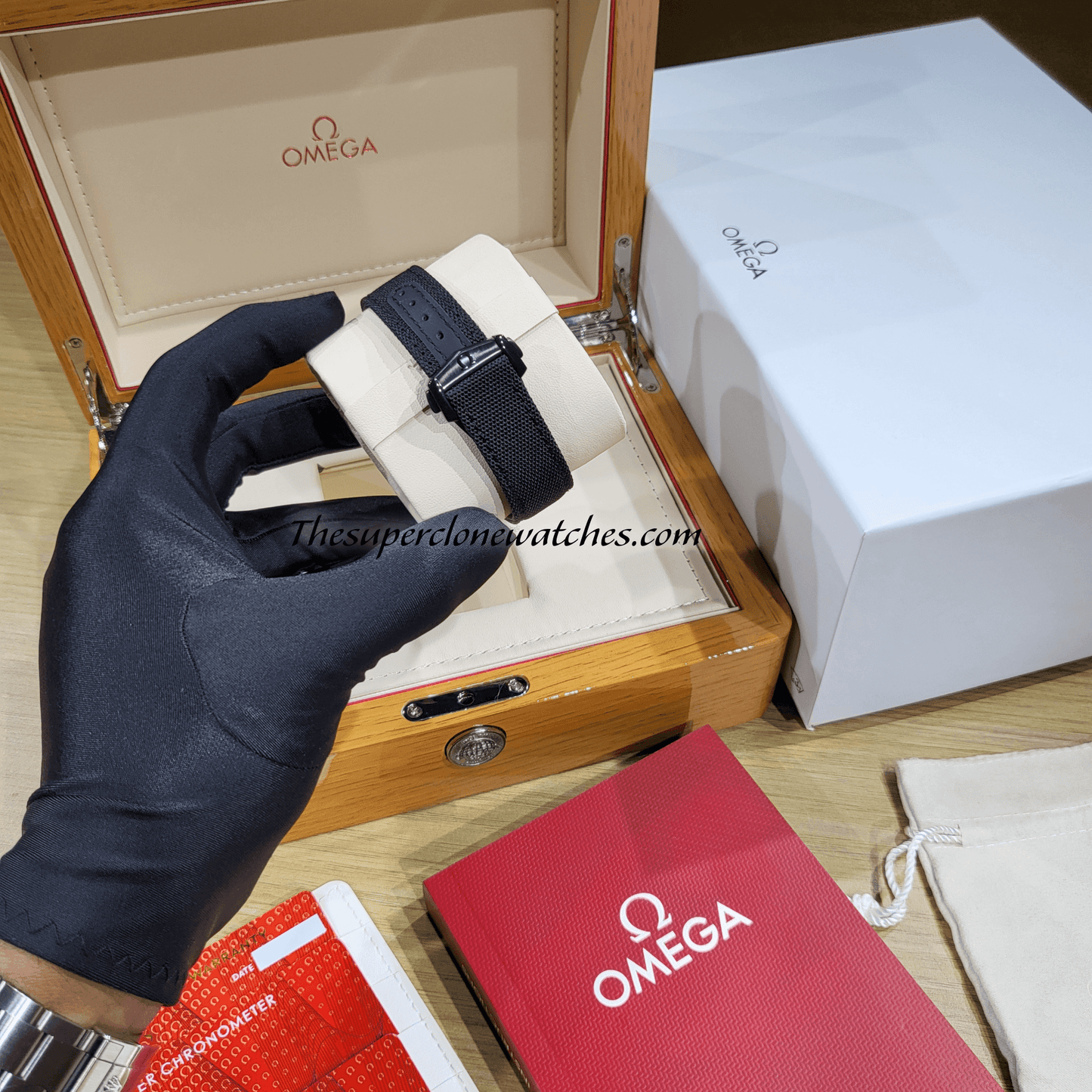 Omega Speedmaster Dark Side Of the Moon 44.25mm Black Ceramic On Coated Nylon Fabric Strap Exact 1:1 Top Quality Super Clone 9300 Swiss Movement Replica Watch