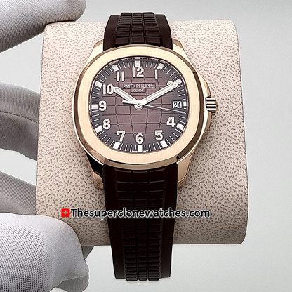Patek Philippe Aquanaut Rose Gold 5167R-001 Brown Dial Exact 1:1 Super Clone 26-330 S C/430 Swiss Movement Replica Watch