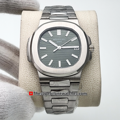 Patek Philippe Nautilus Stainless Steel 5711/1A-014 Olive Green Dial Exact 1:1 Super Clone 26-330 S C Swiss Movement Replica Watch