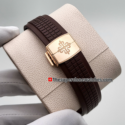 Patek Philippe Aquanaut Rose Gold 5167R-001 Brown Dial Exact 1:1 Super Clone 26-330 S C/430 Swiss Movement Replica Watch