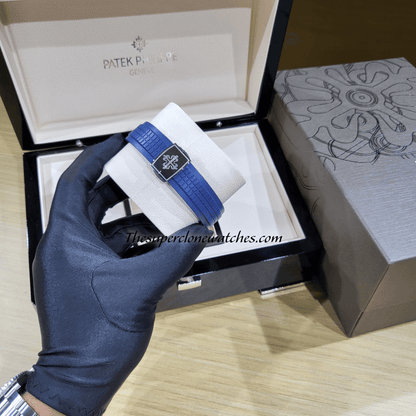Patek Philippe Aquanaut White Gold 5168G-001 Blue Dial Exact 1:1 Super Clone 26-330 S C Swiss Movement Replica Watch