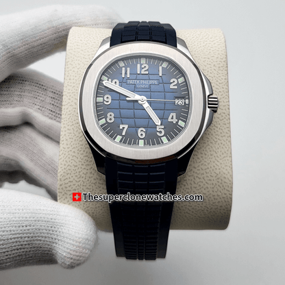 Patek Philippe Aquanaut White Gold 5168G-001 Blue Dial Exact 1:1 Super Clone 26-330 S C Swiss Movement Replica Watch
