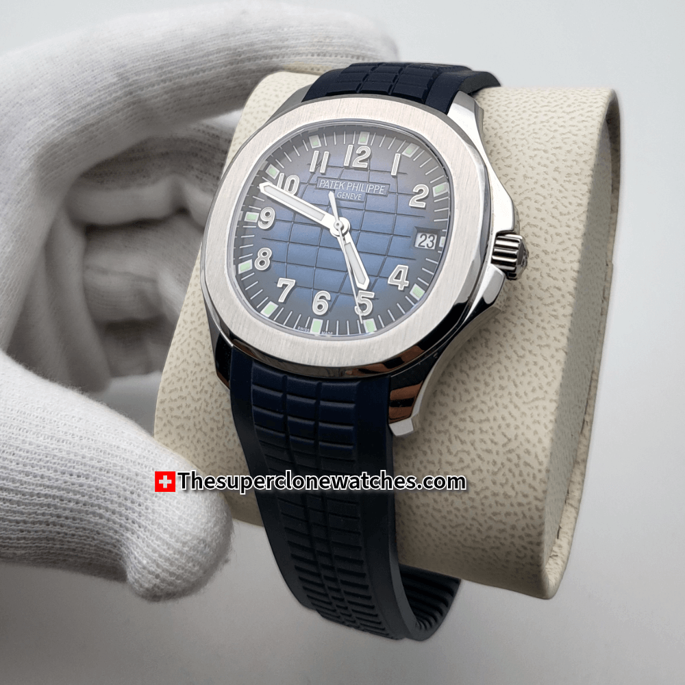 Patek Philippe Aquanaut White Gold 5168G-001 Blue Dial Exact 1:1 Super Clone 26-330 S C Swiss Movement Replica Watch