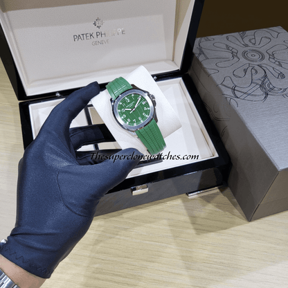 Patek Philippe Aquanaut White Gold 5168G-010 Khaki Green Dial Exact 1:1 Super Clone 26-330 S C Swiss Movement Replica Watch