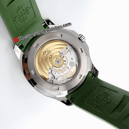 Patek Philippe Aquanaut White Gold 5168G-010 Khaki Green Dial Exact 1:1 Super Clone 26-330 S C Swiss Movement Replica Watch