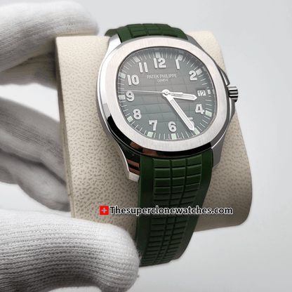Patek Philippe Aquanaut White Gold 5168G-010 Khaki Green Dial Exact 1:1 Super Clone 26-330 S C Swiss Movement Replica Watch