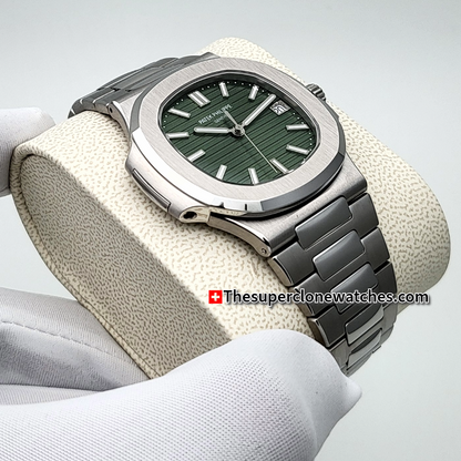 Patek Philippe Nautilus Stainless Steel 5711/1A-014 Olive Green Dial Exact 1:1 Super Clone 26-330 S C Swiss Movement Replica Watch