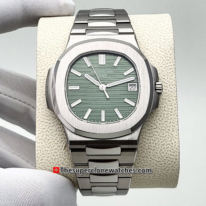 Patek Philippe Nautilus Stainless Steel 5711/1A-014 Olive Green Dial Exact 1:1 Super Clone 26-330 S C Swiss Movement Replica Watch