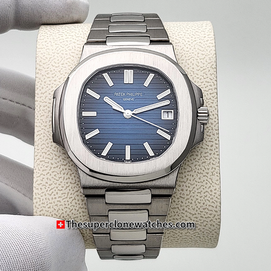 Patek Philippe Nautilus White Gold 5811/1G-001 Sunburst Blue Dial Exact 1:1 Super Clone 26-330 S C Swiss Movement Replica Watch