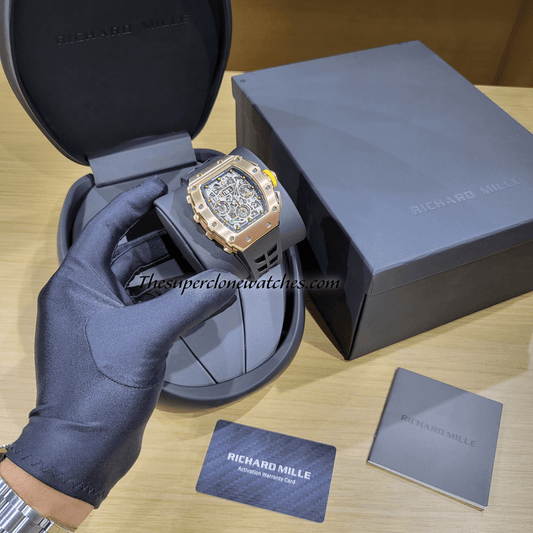 Richard Mille RM 011 Rose Gold Flyback Chronograph Exact 1:1 Super Clone RM 11-03 Swiss Movement Replica Watch
