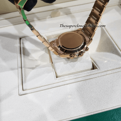 Rolex Cosmograph Daytona Rainbow Everose Gold Black Dial Exact 1:1 Super Clone 4130 Swiss Movement Replica Watch Ref-116595RBOW