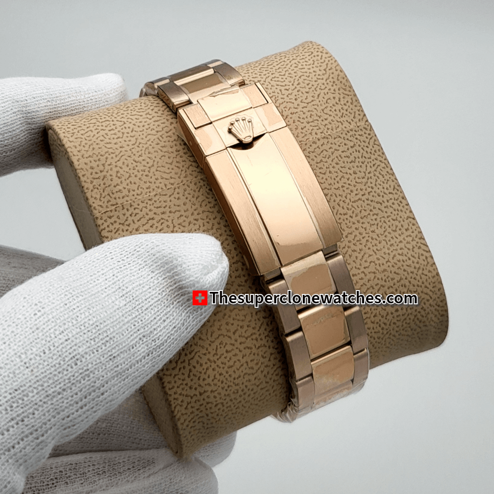 Rolex Cosmograph Daytona Rainbow Everose Gold Black Dial Exact 1:1 Super Clone 4130 Swiss Movement Replica Watch Ref-116595RBOW