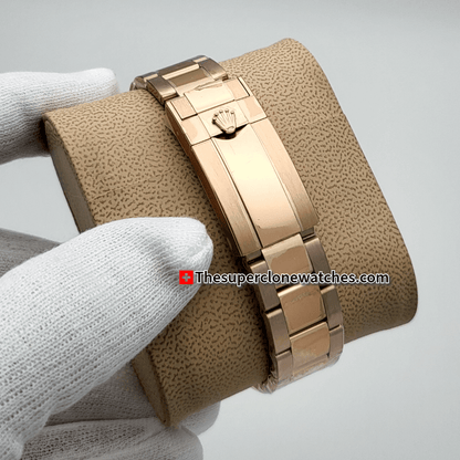 Rolex Cosmograph Daytona Rainbow Everose Gold Black Dial Exact 1:1 Super Clone 4130 Swiss Movement Replica Watch Ref-116595RBOW