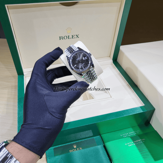 Rolex Datejust Oystersteel and White Gold Slate Dial Exact 1:1 Super Clone 3235 Swiss Movement Replica Watch Ref-126334