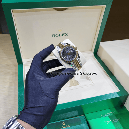 Rolex Datejust Oystersteel and Yellow Gold Slate Dial Exact 1:1 Super Clone 3235 Swiss Movement Replica Watch Ref-126333