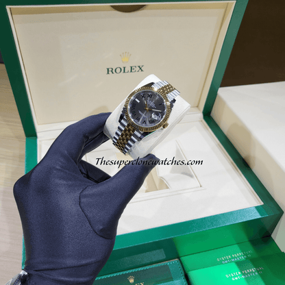 Rolex Datejust Oystersteel and Yellow Gold Slate Dial Exact 1:1 Super Clone 3235 Swiss Movement Replica Watch Ref-126333