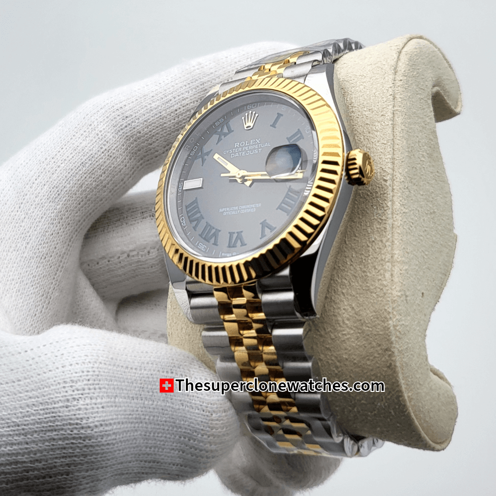 Rolex Datejust Oystersteel and Yellow Gold Slate Dial Exact 1:1 Super Clone 3235 Swiss Movement Replica Watch Ref-126333
