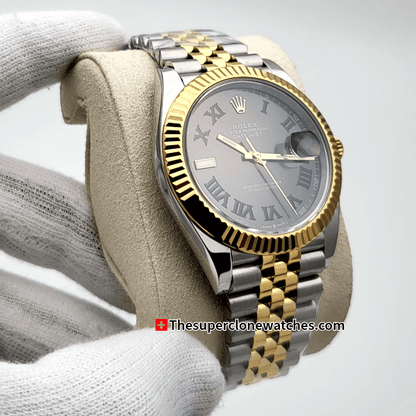 Rolex Datejust Oystersteel and Yellow Gold Slate Dial Exact 1:1 Super Clone 3235 Swiss Movement Replica Watch Ref-126333