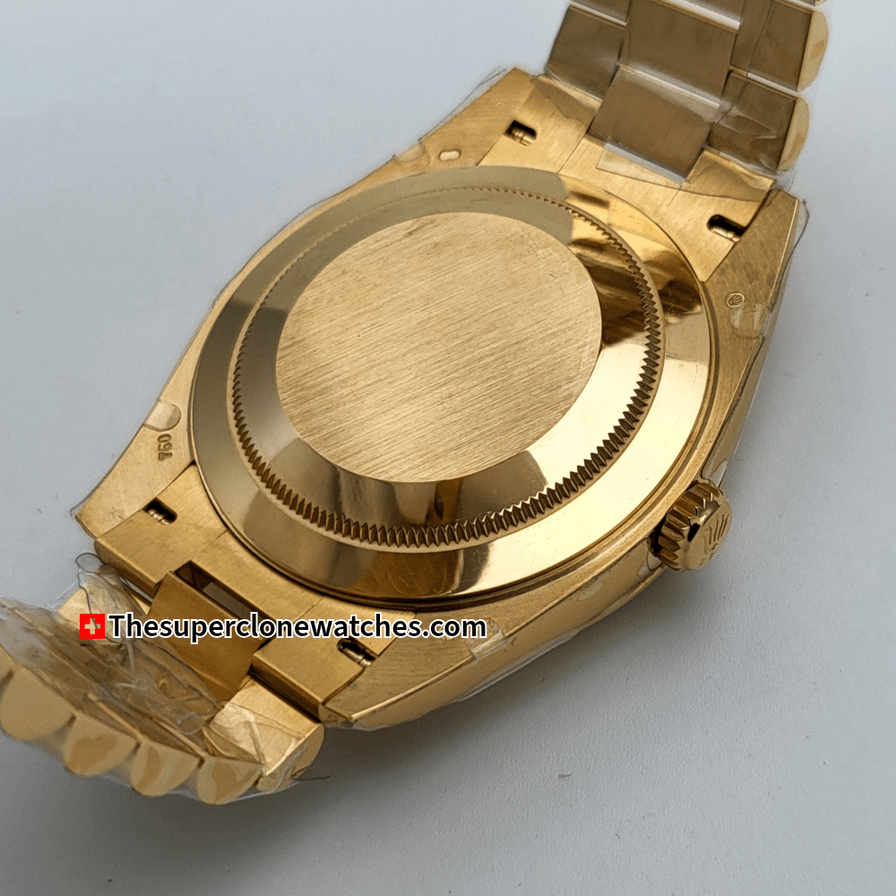 Rolex Day-Date 18kt Yellow Gold White Dial Exact 1:1 Super Clone 3255 Swiss Movement Replica Watch Ref-228238
