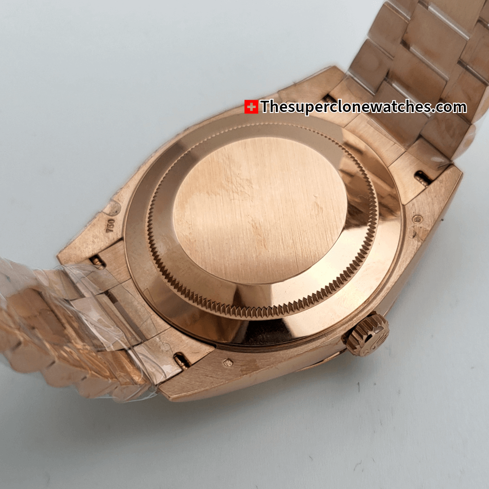 Rolex Day-Date Everose Gold Olive Green Dial Exact 1:1 Super Clone 3255 Swiss Movement Replica Watch Ref-228235